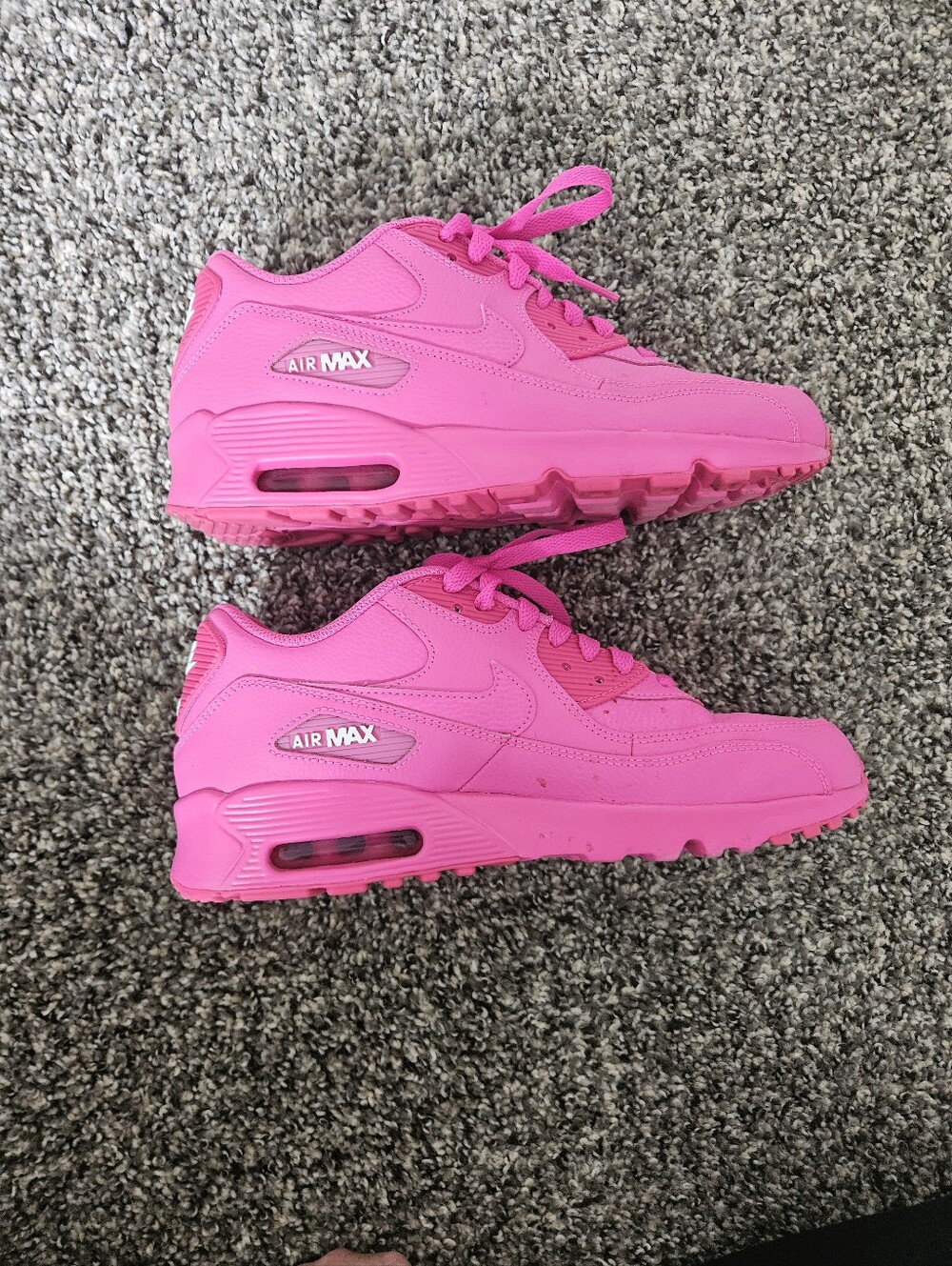 Nike Air Max 90 LTR GS "Triple Hyper Pink" - Size 7Y (Women's 8.5) - Picture 3 of 6